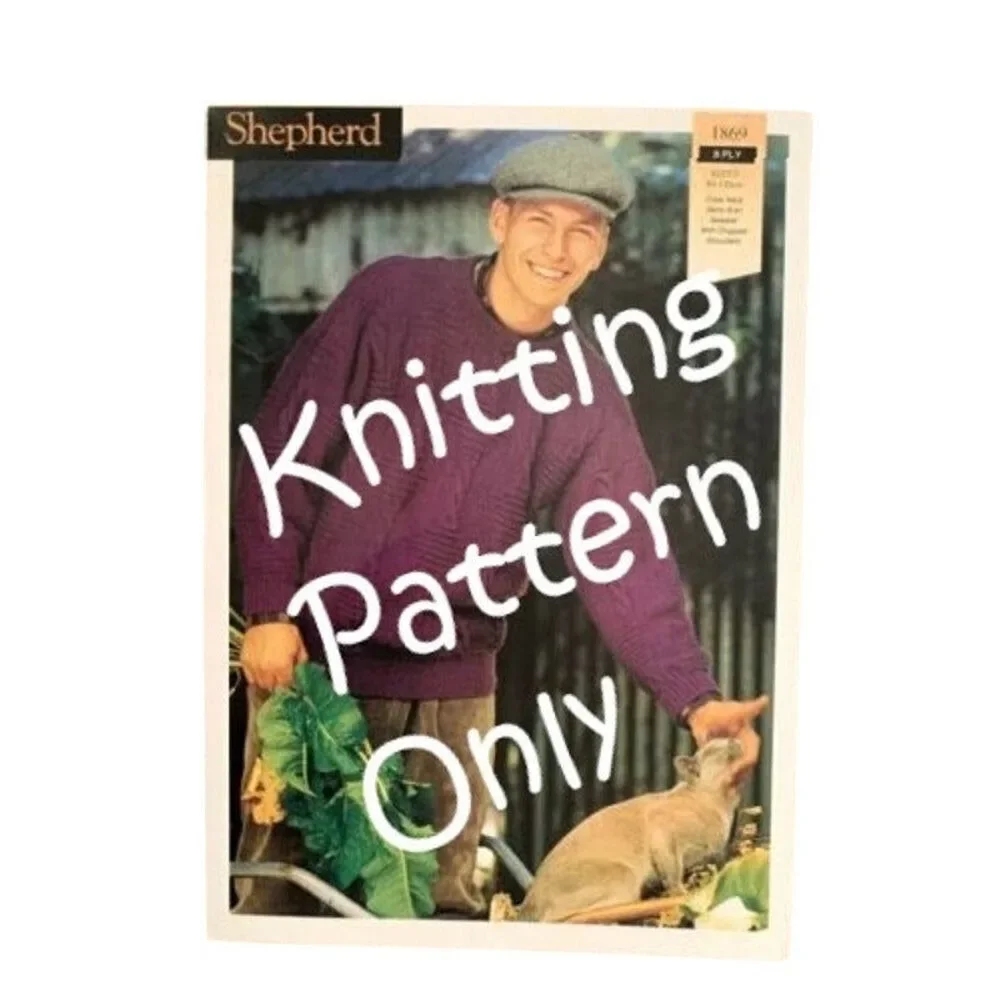 New Shepherd 1869 8 Ply Crew Neck Semi-Aran Pullover Sweater Knitting Pattern